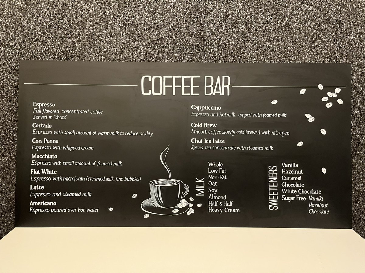 TaraGrudeArt's tweet photo. #coffee menu for the Riot Games campus #handlettering #femaleartist #artistsontwitter #signartist https://t.co/eVJeqOZn4A