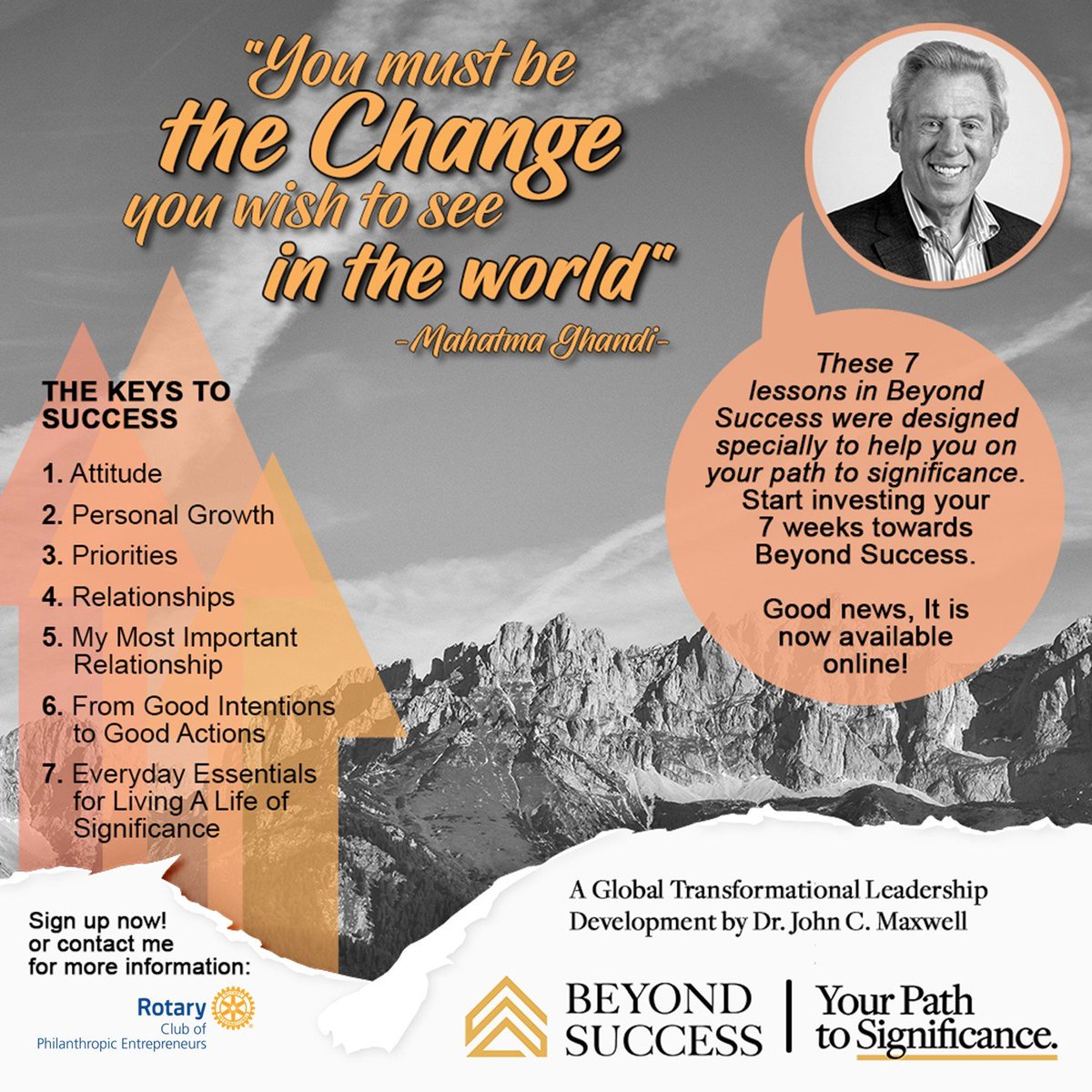 RPCSE_Global's tweet photo. Application is now open to join the Dr. John Maxwell's Beyond Success Program.
Start investing your 7 weeks towards Beyond Success, designed specifically to help you on your path to significance.
Send a message to our Page for more information! https://t.co/g6GpglWg1P