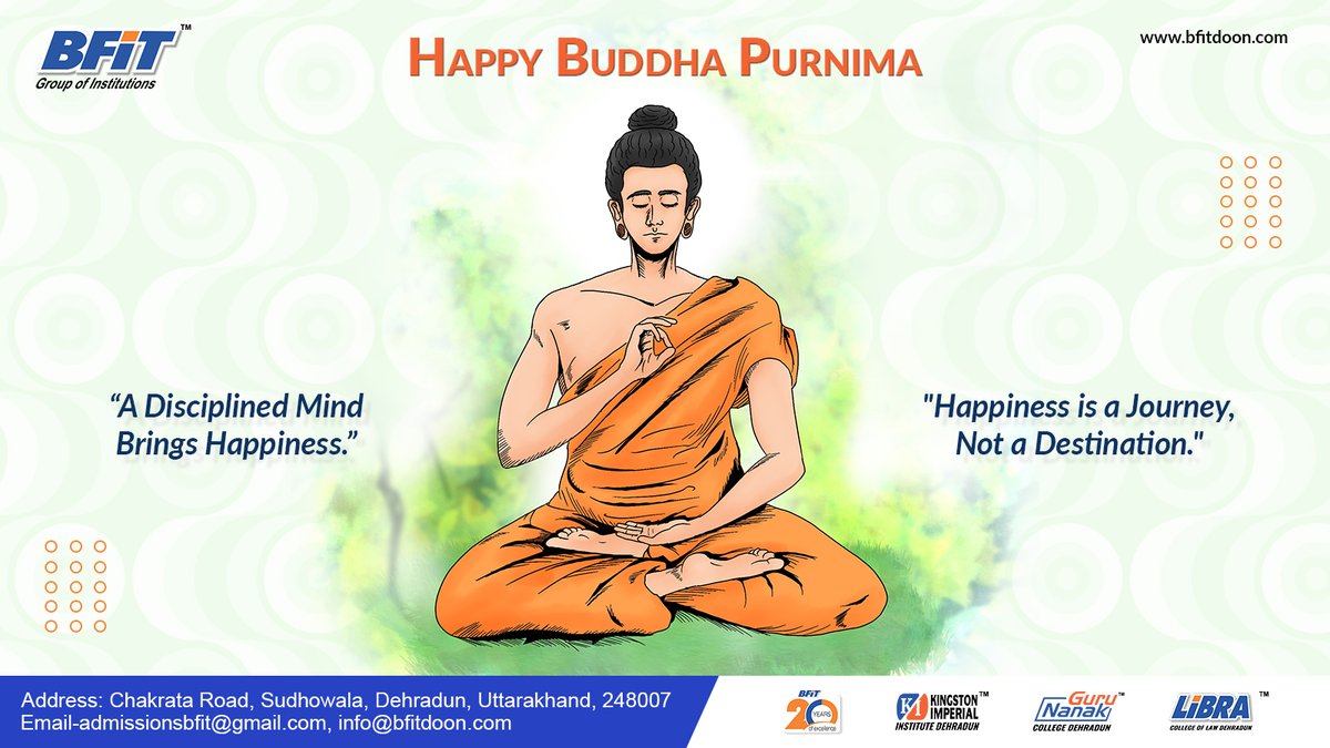 BFITGroup's tweet photo. Happy Budh Purnima to all the people out there. 

#BuddhaPurnima2022  #BFITDOON https://t.co/1W3mvjL4Zc