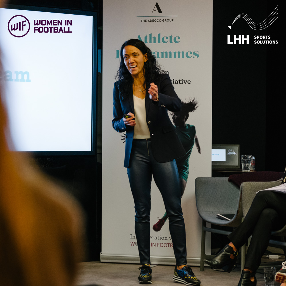 LHH_Global's tweet photo. ⚽️ Today we welcome athletes for our ‘Champion your Future’ workshop in partnership with Women in Football. As part of #GetOnSide, LHH made a pledge to support female professional football players as they plan for careers beyond sport. #ReadyForNext #ReframeYourGame https://t.co/wDl5OvshgV