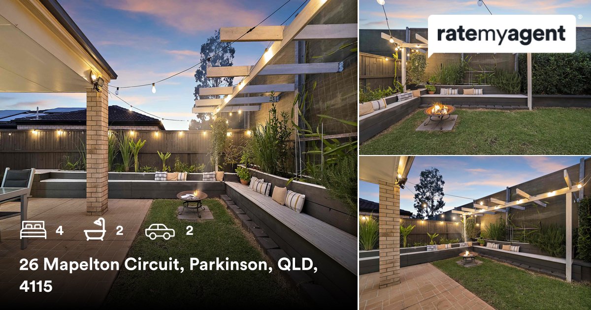 Agent_Nicky's tweet image. 4 🛏 2 🛀 2 🚘
📍 26 Mapelton Circuit, Parkinson, QLD, 4115

My latest sale on #ratemyagent
rma.reviews/59MJod1EOhB6