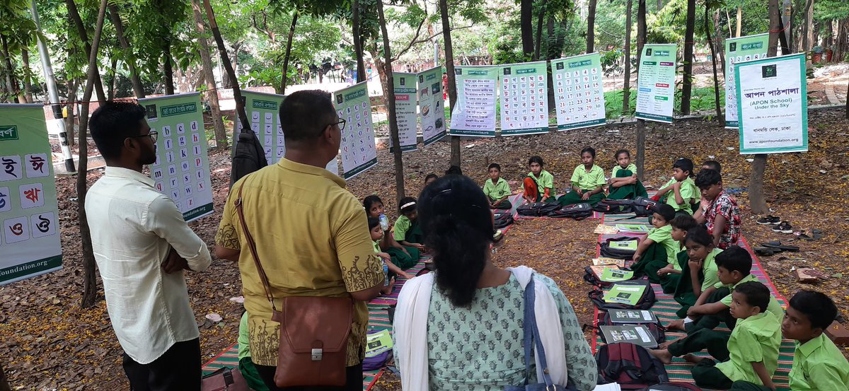 aponfbd's tweet photo. School under the sky for underprivileged children at Dhanmondi run by APON Foundation. 
#EducationForAll https://t.co/FtruC5v8OZ