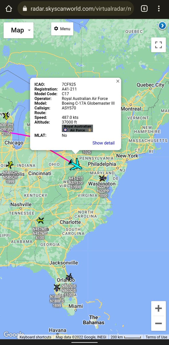 scan_sky's tweet photo. #RAAF π¦πΊ - Boeing C-17 Globemaster III - A41-211 - #ASY570
Inbound To Dover AFB πΊπΈ From McChord AFB πΊπΈ
May Be One For RAF Brize Norton π¬π§ Over The Next Day Or So. https://t.co/IqegIkQHfr