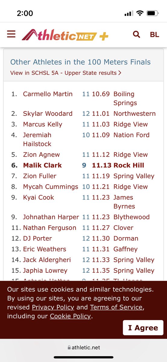 Breon Love (@breonlove2) on Twitter photo <a href="/malikgocrxzy/">🌟 Malik Clark🌟</a> HES A 6'2 FRESHMAN WR WITH TRACK SPEED ... THIS IS THE UPPER STATES RESULTS... QUALIFIED FOR STATE IN 100m and miss it in 200m by .01 <a href="/CoastalFootball/">Coastal Football</a> <a href="/ChrisWeinke16/">Chris Weinke</a> <a href="/BearcatFBCoach/">Bubba Pittman</a> <a href="/HolloMan21/">DeVonte Holloman</a> <a href="/SCState_Fb/">South Carolina State Football</a> <a href="/GamecockFB/">South Carolina Football</a> <a href="/togray14/">Torrian Gray</a> <a href="/Tony_TDUB/">Tony Washington</a> <a href="/OleMissFB/">Ole Miss Football</a> <a href="/HokiesFB/">Virginia Tech Football</a> <a href="/malikgocrxzy/">🌟 Malik Clark🌟</a> HES A 6'2 FRESHMAN WR WITH TRACK SPEED ... THIS IS THE UPPER STATES RESULTS... QUALIFIED FOR STATE IN 100m and miss it in 200m by .01 <a href="/CoastalFootball/">Coastal Football</a> <a href="/ChrisWeinke16/">Chris Weinke</a> <a href="/BearcatFBCoach/">Bubba Pittman</a> <a href="/HolloMan21/">DeVonte Holloman</a> <a href="/SCState_Fb/">South Carolina State Football</a> <a href="/GamecockFB/">South Carolina Football</a> <a href="/togray14/">Torrian Gray</a> <a href="/Tony_TDUB/">Tony Washington</a> <a href="/OleMissFB/">Ole Miss Football</a> <a href="/HokiesFB/">Virginia Tech Football</a>