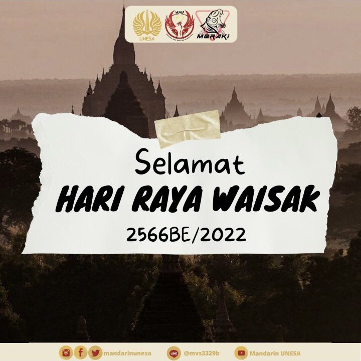MandarinUnesa's tweet photo. [💮Selamat Hari Raya Tri Suci Waisak💮]

Semoga harimu penuh kebahagiaan, kebaikan dan kedamaian. Sumber kebahagian dan penderitaan sesungguhnya ada dalam diri kita sendiri.

______________
Departemen Media
Kabinet Meraki
HMJ Bahasa Dan Sastra Mandarin
Universitas Negeri Surabaya https://t.co/0J9FtnEYcY