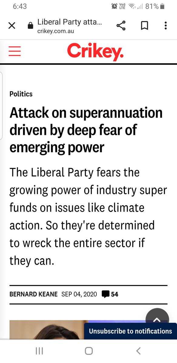 Michael Sukkar says  #ScottsSuperTax has support of 1st home buyers group, MBA & HIA. That's a bit like saying Crown Casino supports gambling. He also says super industry don't like losing control of funds. My reading says it's govt. fear of the growing power of ind. super.
