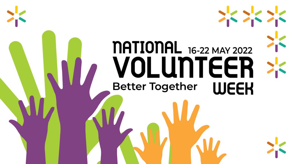 National Volunteer Week 2022 🖐

“Volunteers are happier and healthier people, with volunteering increasing feelings of self-worth, connectedness and providing overall better mental health 🧠” - @volunteeringwa 

#BetterTogether
#NVW2022