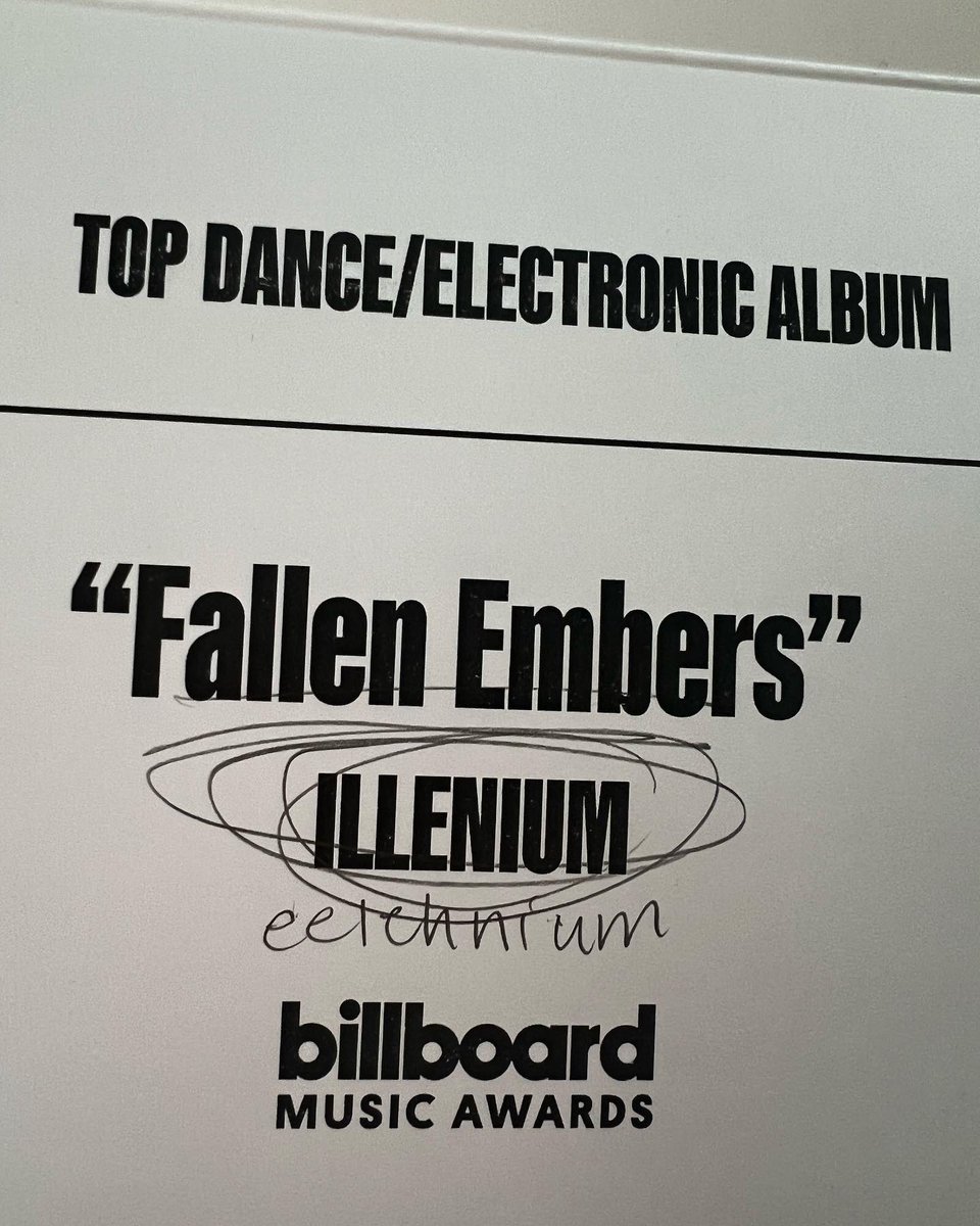 ILLENIUM's tweet photo. JUST WON A @BBMAs FOR FALLEN EMBERS!!! LOVE YALLL!!! ❤️❤️ https://t.co/HeAt4pGSLJ