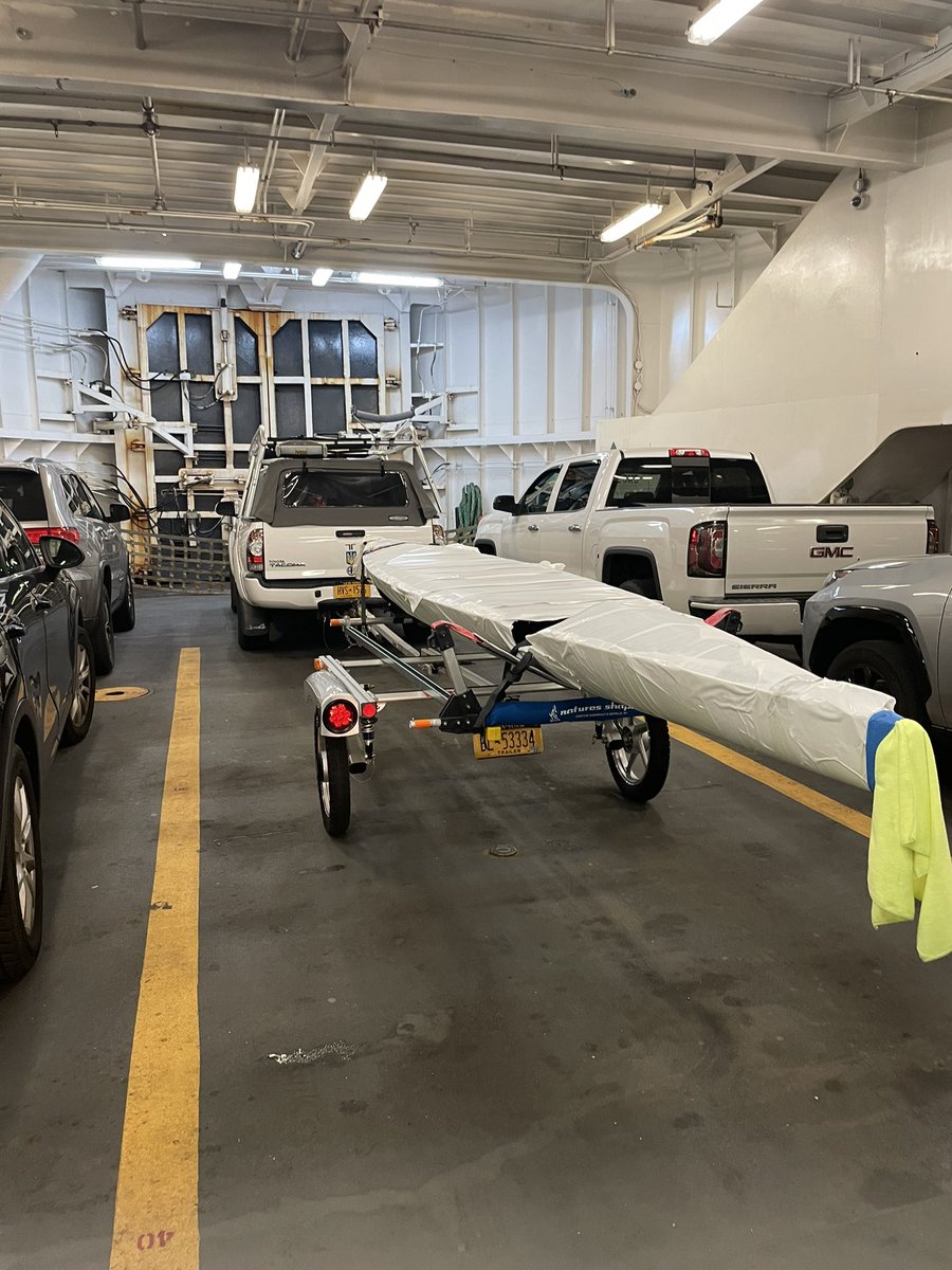 Rebelcoastalrow's tweet photo. Bringing the beautiful CITRUS @Rebelcoastalrow NEXTBOATWORKS C1X coastal rowing boat to its new home in Long Island. Many more fun waves ahead! #coastalrowing #rowing #custompaintcolor #wantoneofthese #rowingunleashed #gonecoastal https://t.co/T4PpTvDDVr