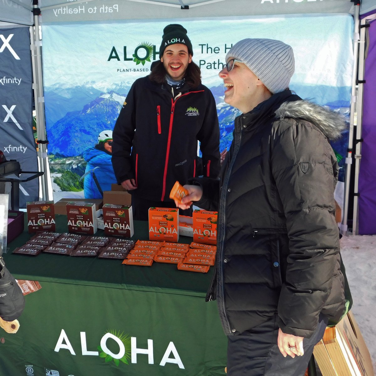 We learn from this photo that the ALOHA tent was a hub of fun on this year's tour - thank you to #ALOHA for your support of the VC! #skivc <a href="/aloha/">ALOHA</a>