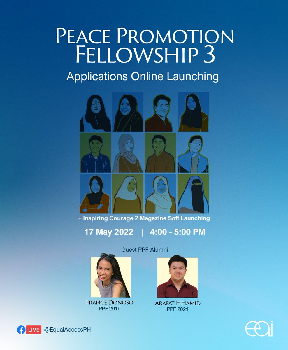 EqualAccessPH's tweet photo. Are you planning to apply for the Peace Promotion Fellowship 3? Do you have questions about the application process? Curious on what this fellowship opportunity is all about? https://t.co/sAQH8D3iMv