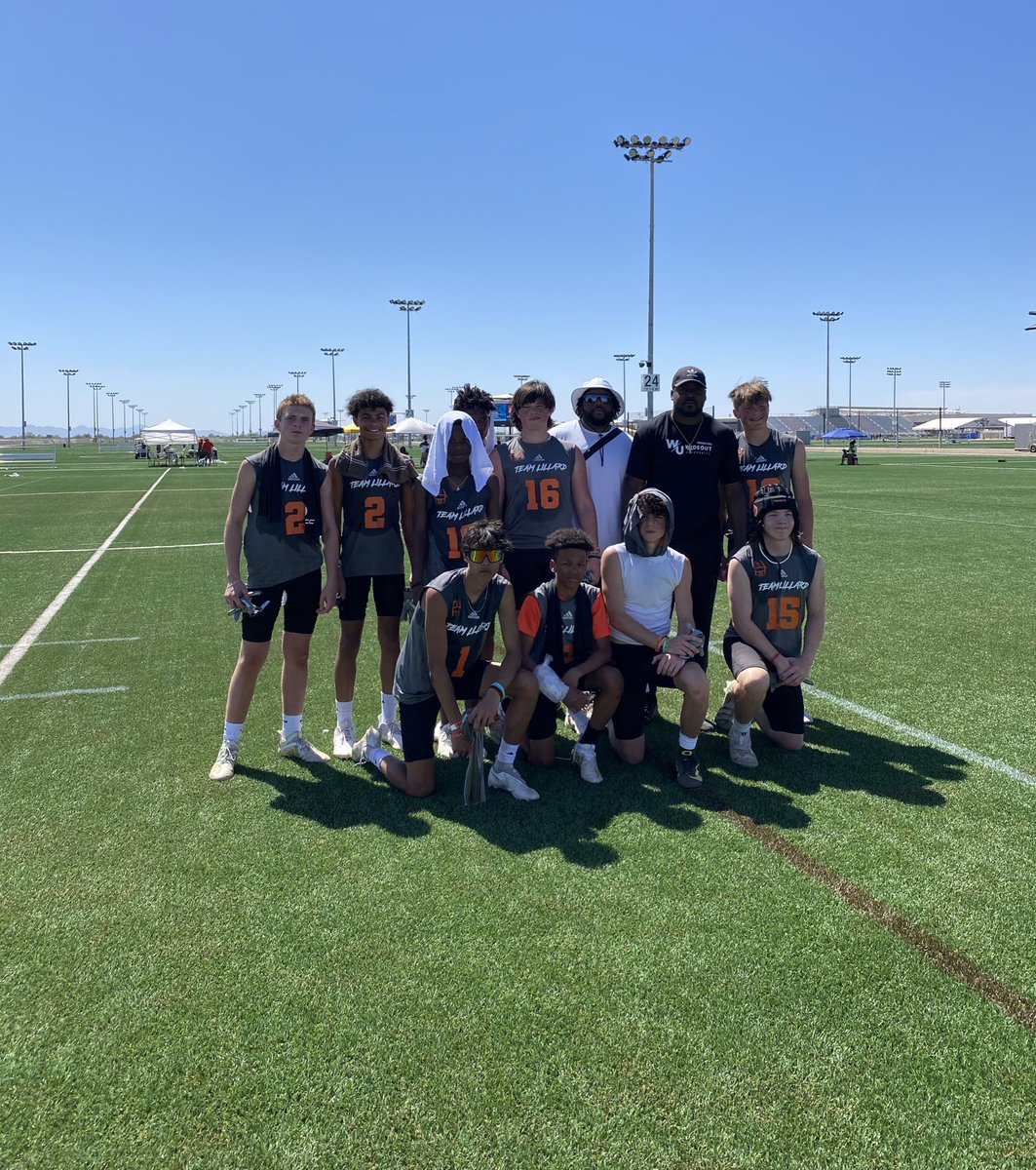teamlillard7on7's tweet photo. Team Lillard Black(7th/8th)

These young men gave it there all! We placed 2nd in the @RedZone7v7Elite National Championship game. 105 degree heat. They’re champs in our eyes. We’ll be back to take what’s ours. #YKWTII

@BrandonHuffman @flyguyhuey5 @RCarterTV @Lombardi_Luv https://t.co/Bp9gzYsrrO