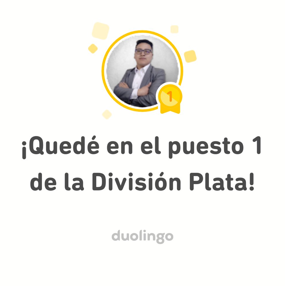 HernyChoque's tweet photo. Subí de puesto en mi división. Duolingo es gratis, divertido y efectivo para aprender idiomas. ¡Te invito a aprender conmigo! https://t.co/G7ECF7vYwY https://t.co/r1m8vITfzF