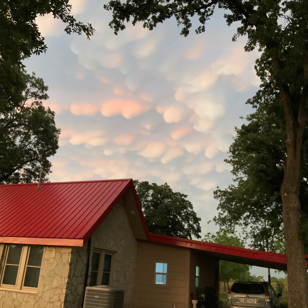 NancyTrent4Math's tweet photo. Never seen clouds like these before! Can you @MandyBaileyWX me more about them? Appeared after the storm this evening. https://t.co/j1JpTO3lUW