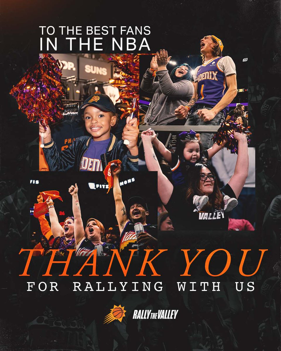 Suns's tweet photo. To the best fans in the world, thank you for riding with us to the end. https://t.co/T78MfJl8SJ