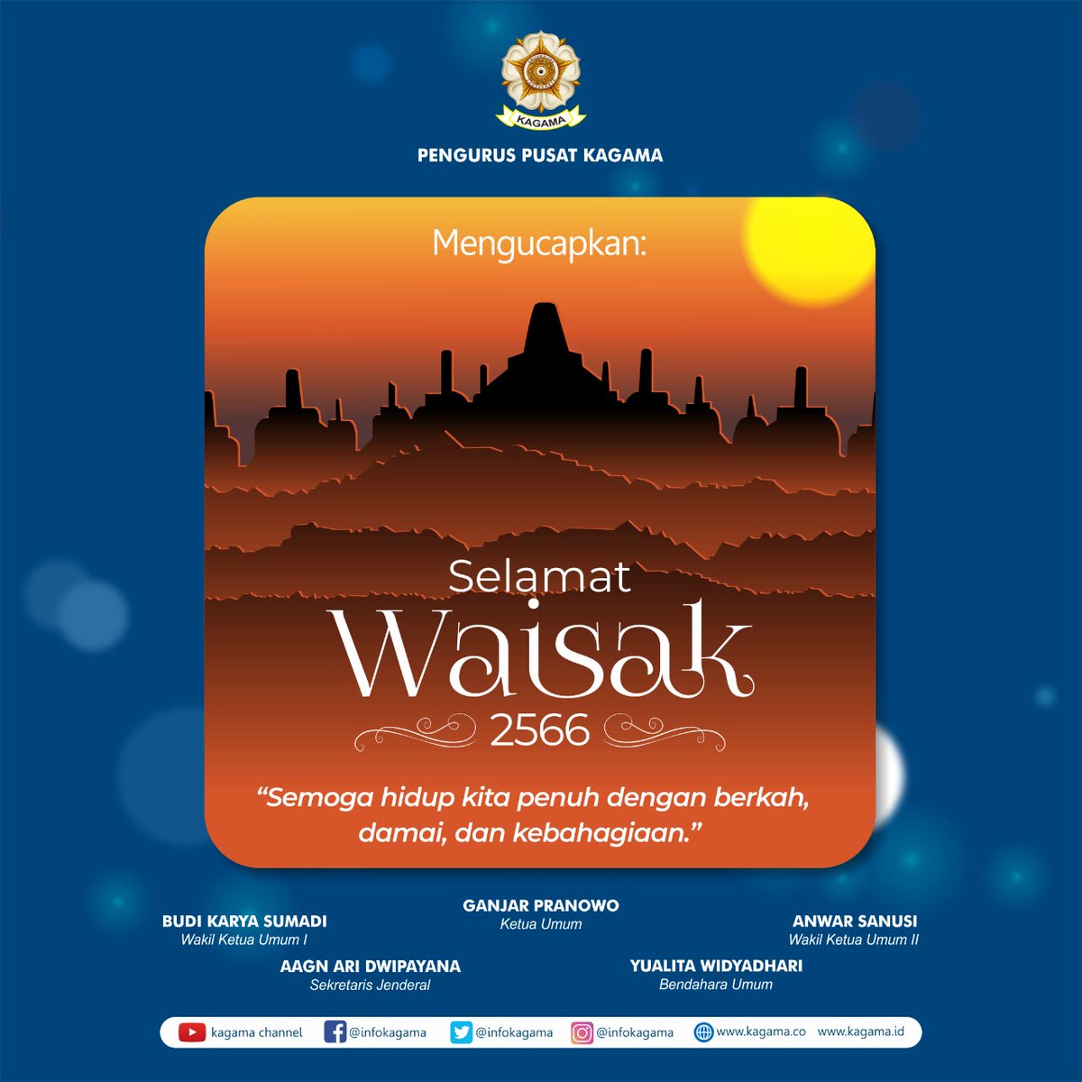 Selamat Hari Raya Waisak...semoga terang dan damai selalu menaungi kehidupan Sobat Kagama sekalian