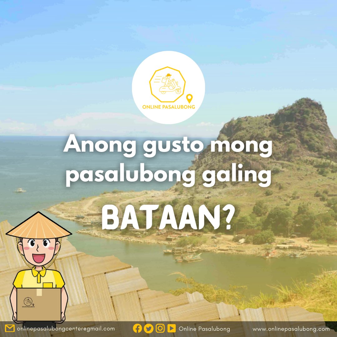 OLPasalubong's tweet photo. Meron ka bang pasalubong na gusto galing Bataan? I-comment mo na yan! 😊

#OnlinePasalubong 
#TaraLetsTuesday
#ExploreBataan https://t.co/1ZZccDNbK2