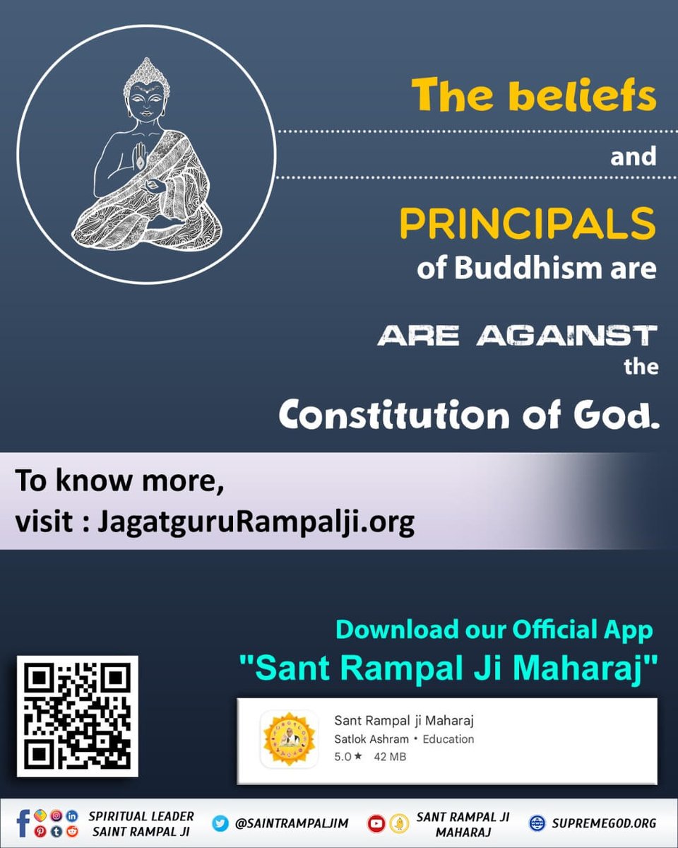 #RealKnowledgeOfBuddhism
महात्मा बुद्ध शास्तकारण खुद तो परमात्मा प्राप्ति से वंचित रहे ही, करोड़ों लोगों को भी शास्त्र विरुद्ध साधना में लगा कर परमात्मा से दूर कर दिया।
वर्तमान में शास्त्र अनुकूल भक्ति केवल सतगुरु रामपाल जी महाराज के पास ही है, अपना कल्या