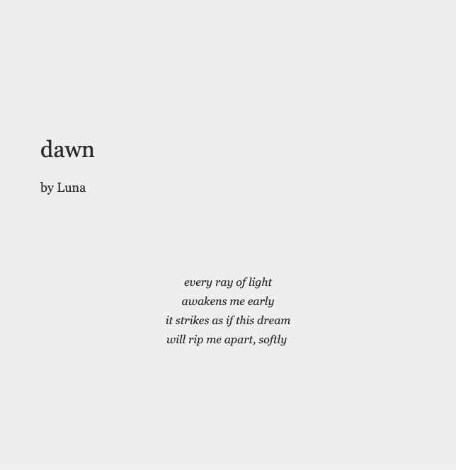uncookd_'s tweet photo. 🌅 dawn by Luna

https://t.co/HwkawYNxDZ

☀️ Alive by C.D.Y.

https://t.co/nYeF2XICfv

🌙 Midnight Study by BabyDeathHog

https://t.co/5PX4sPRPRx

🌑 Untitled by Chrissy

https://t.co/KEFPK02jo2

#poetry #POEMS #poetrycommunity #writerslift #writersoftwitter #poetrylovers #story https://t.co/UHqDrWBql3