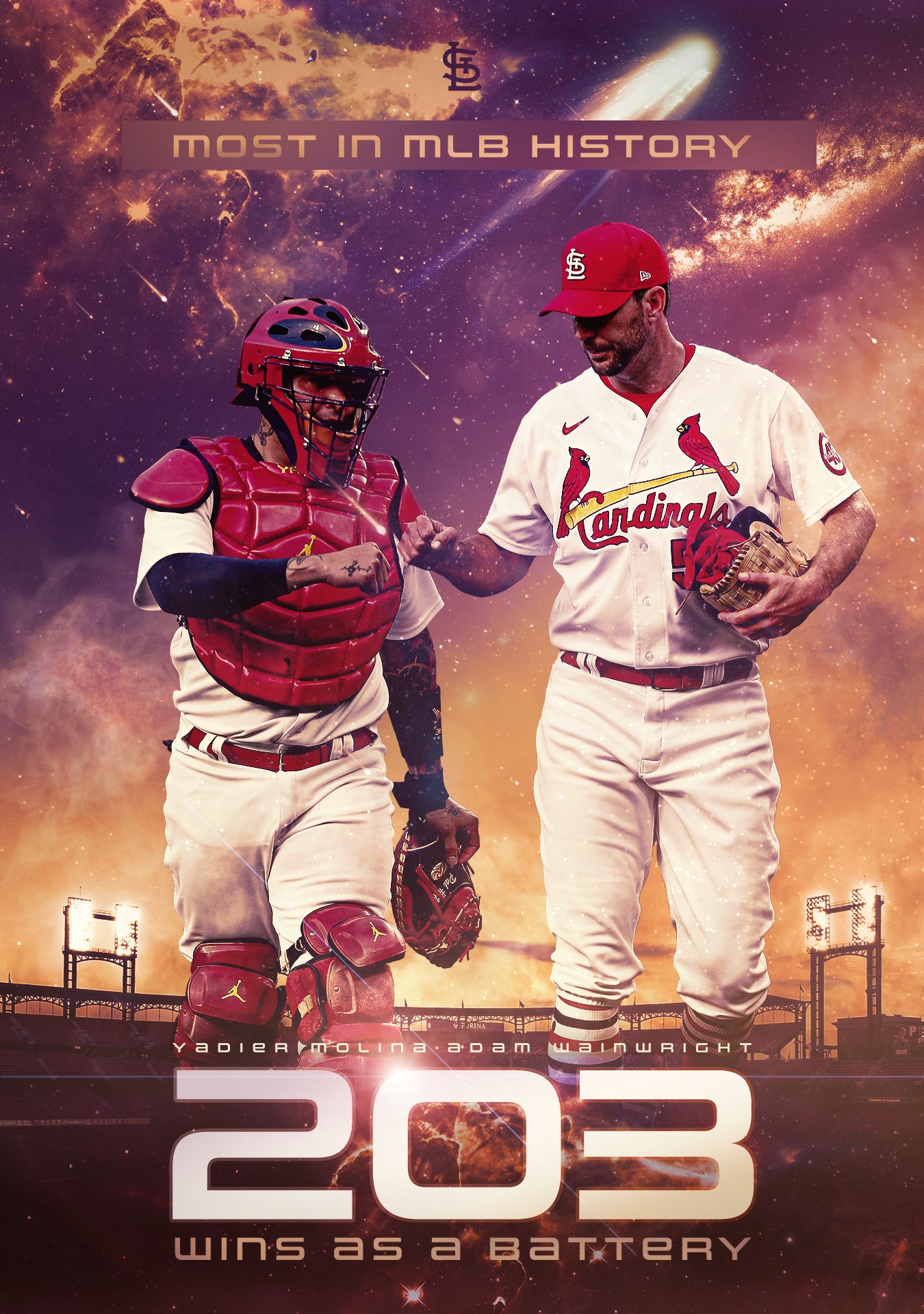 Yadier Molina, Adam Wainwright break MLB battery record