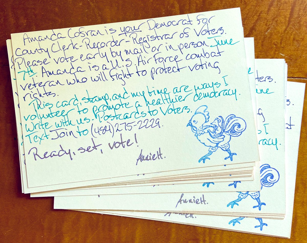 mafhensley's tweet photo. #ReadySetVote! #PostcardsToVoters going out to support Amanda Cofran #WorkingForPlacer. #CreateChange Write with #PtoV! Text JOIN to 484-275-2229. #AceCofran https://t.co/a2vabx2T42