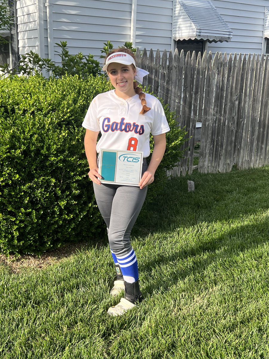 downes_haley's tweet photo. So excited to be awarded 1st Team TCIS All Conference for the second year in a row! Now ready to begin state playoffs this week, as my team and I are chasing to be back to back state champs!! 🐊#ringchasingx2 #GoGators @gcagators @ohesoftball https://t.co/wgnmbExwfC
