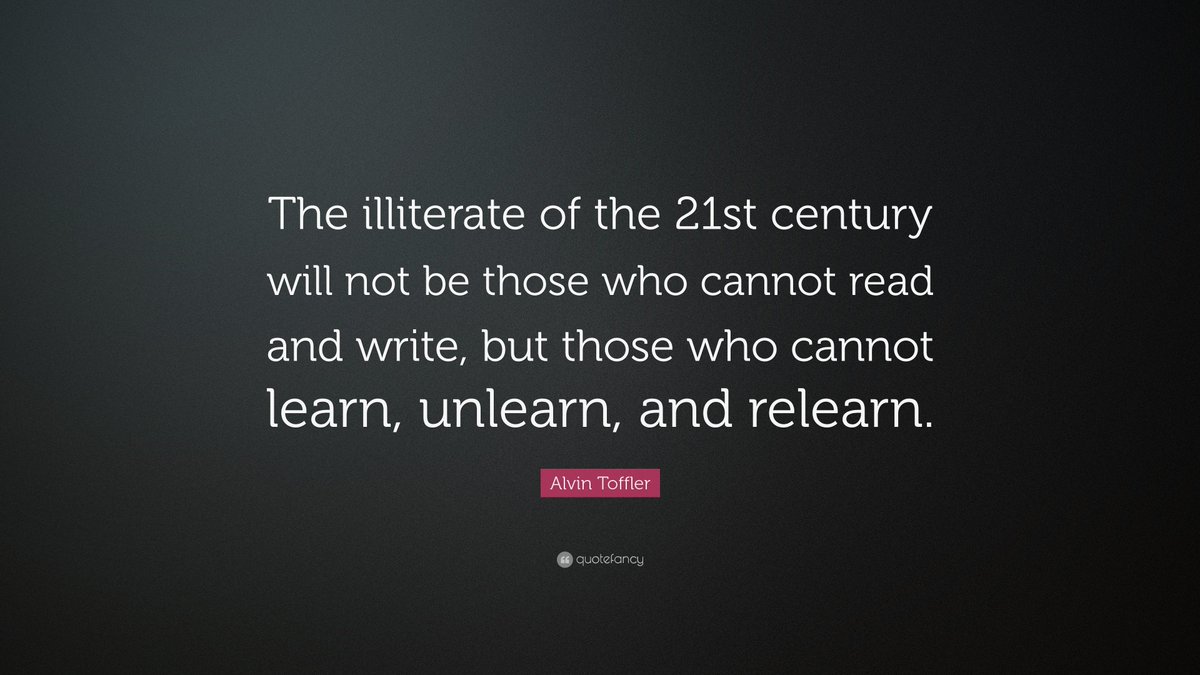 AFairITRT's tweet photo. For this Twitter thread, I am going to focus on this quote by Alvin Toffler and how it relates to our 21st-century learners. 

Photo Credit: Quote Fancy https://t.co/Jy2MzMvPWL