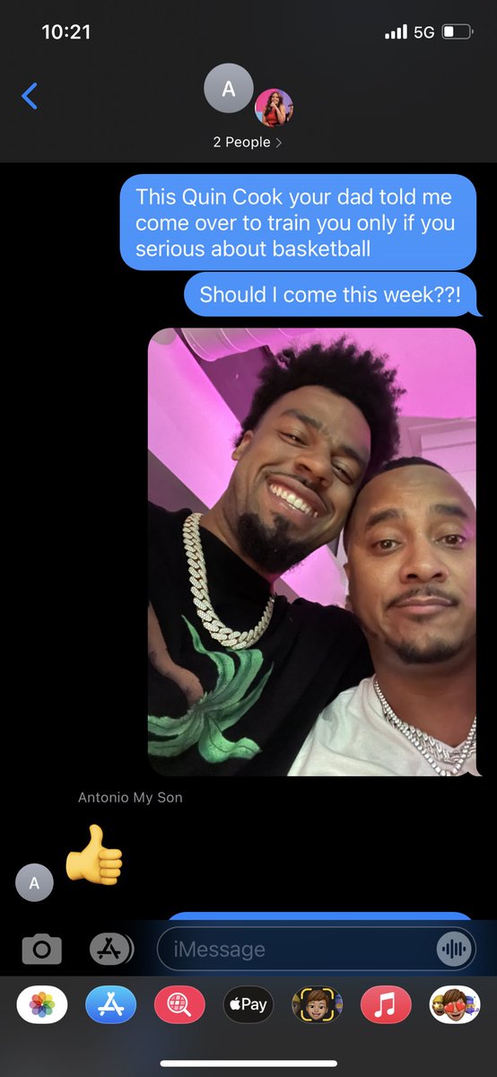 DJQUICKSILVA's tweet photo. Who does my son think he is 😩 did this lil nicca just reply to NBA superstar @QCook323 with a 👍🏽 🤦🏽‍♂️ @AshleyBrittney I blame you 🤬

#QuinCook #QuickSilva #AshleySilva #LAMDC https://t.co/hGm8QO68BD