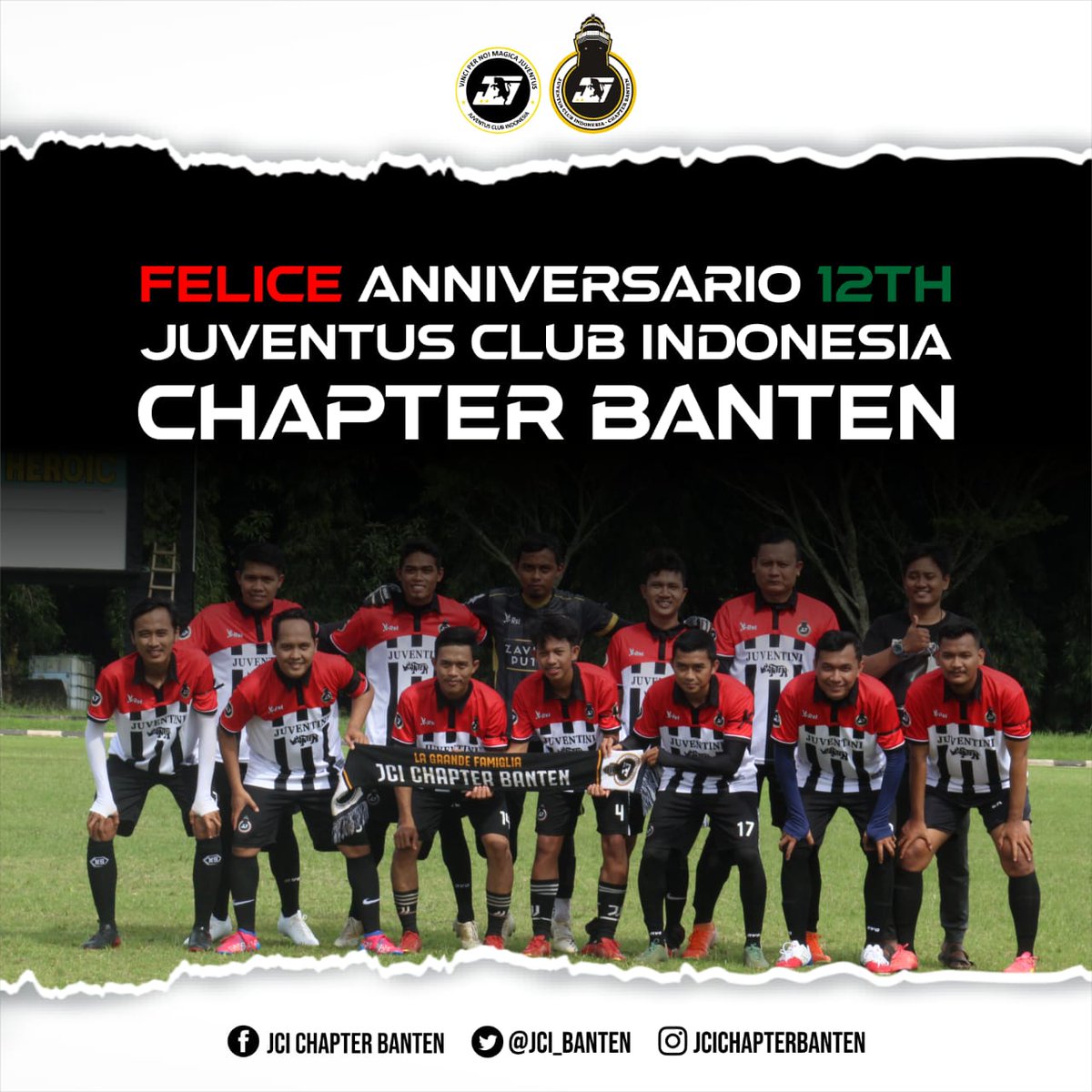 Bismillahirrahmanirrahim
Tepat 12 tahun usia <a href="/JCI_Banten/">Juventini Banten</a> hari ini, semoga bisa selalu menjadi rumah dan keluarga bagi para Juventini Banten khususnya dan Juventini Indonesia umumnya.
#feliceanniversario
#jcichapterbanten 
#juvedonnajcichapterbanten 
#Finoallafine 
#ForzaJuventus