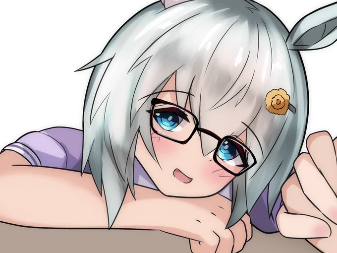 にへへ〜眼鏡かけたセイちゃんも可愛いでしょ〜

この後めちゃめちゃ褒めちぎられて真っ赤っかになったのは言うまでもない
 #セイウンスカイ 
 #ウマ娘 