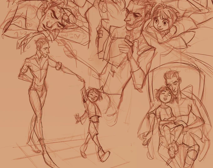 Complicated dad and daughter that tugs at my heart strings…Hopefully will finish this little sketchdump soon #arcanefanart 