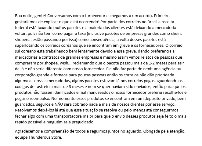 thunderoustore's tweet photo. ATUALIZAÇÃO SOBRE ENVIOS PENDENTES ‼️ Quaisquer dúvidas entrar em contato por DM. https://t.co/x7FmD3hoUm