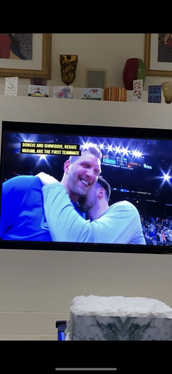 TracyBehr's tweet photo. This makes me so happy. Craziest Mavs win I’ve seen in a long time!! The GOATS!! 🙌🙌 #luka #dirk #GOMAVS @dallasmavs https://t.co/080NnkX5oR