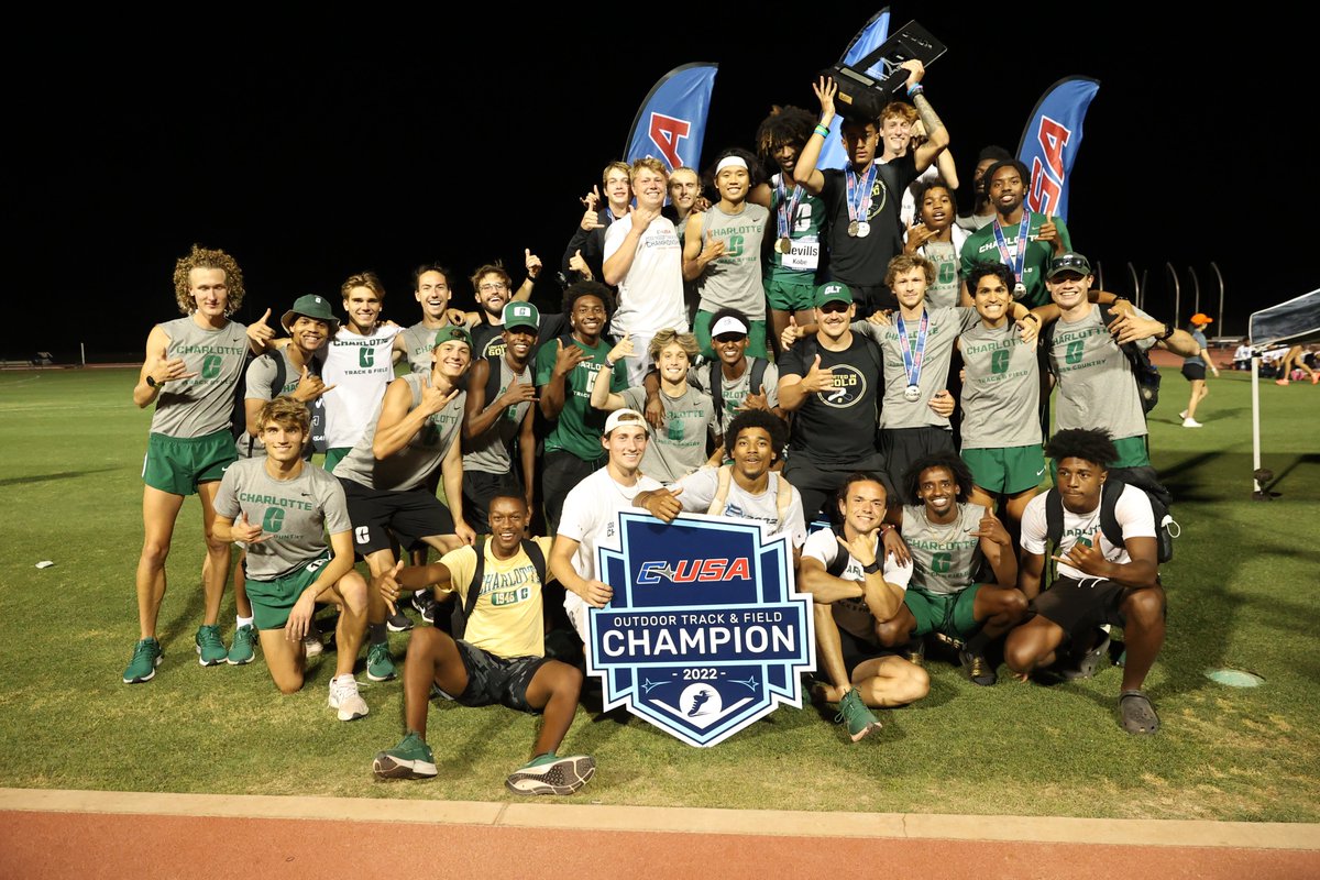 ConferenceUSA's tweet photo. 🧹 𝘾𝙃𝘼𝙈𝙋𝙄𝙊𝙉𝙎𝙃𝙄𝙋 𝙎𝙒𝙀𝙀𝙋 🧹

@CharlotteTFXC takes home both the Men's AND Women's C-USA Outdoor Track &amp; Field Championships! 🏆🏆

#CUSATF https://t.co/dPLtrE6xsZ