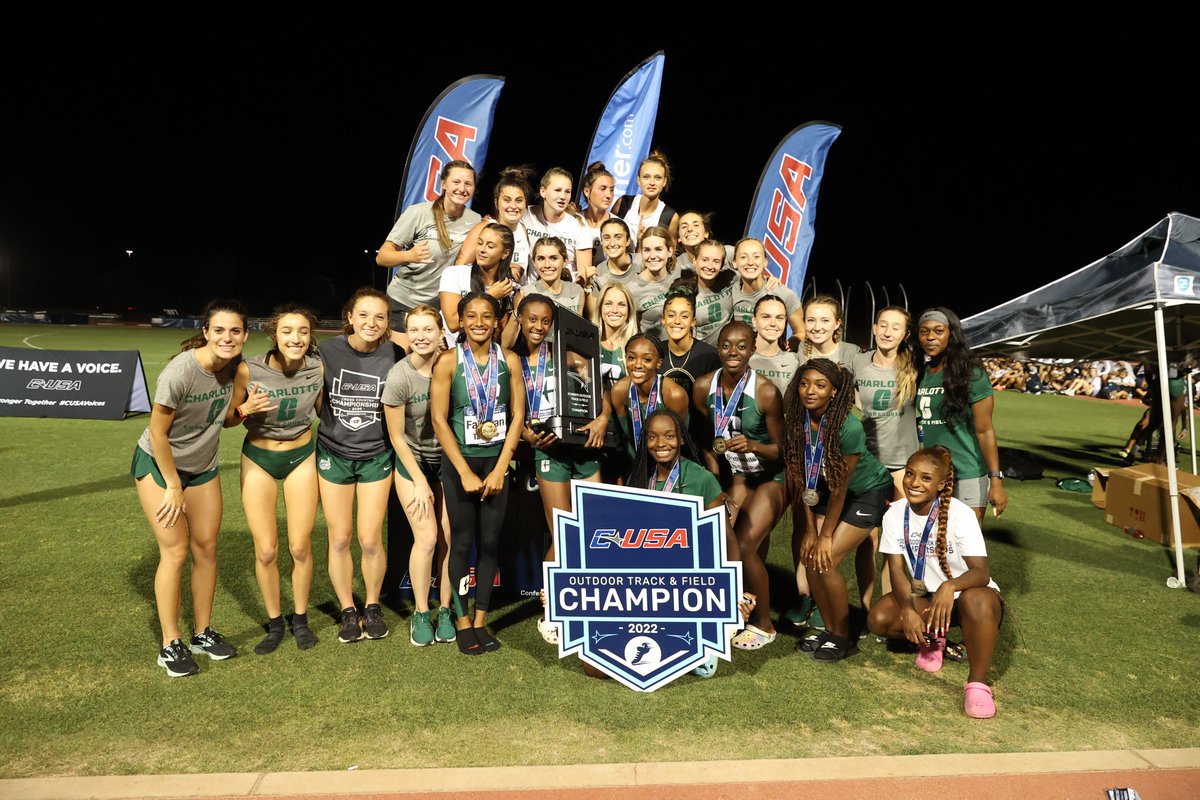 ConferenceUSA's tweet photo. 🧹 𝘾𝙃𝘼𝙈𝙋𝙄𝙊𝙉𝙎𝙃𝙄𝙋 𝙎𝙒𝙀𝙀𝙋 🧹

@CharlotteTFXC takes home both the Men's AND Women's C-USA Outdoor Track &amp; Field Championships! 🏆🏆

#CUSATF https://t.co/dPLtrE6xsZ