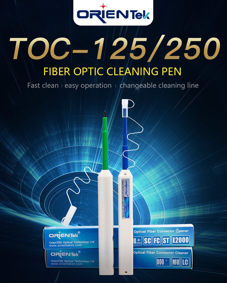 OrientekOptical's tweet photo. In order to improve the quality of the #optical #fiber connection and the accuracy of the test, we recommend that you use a cleaning pen to clean the connector, even if it is a new test instrument and fiber connector, it is best to clean it before use
#FTTx #networking https://t.co/p6FCK8xGv6