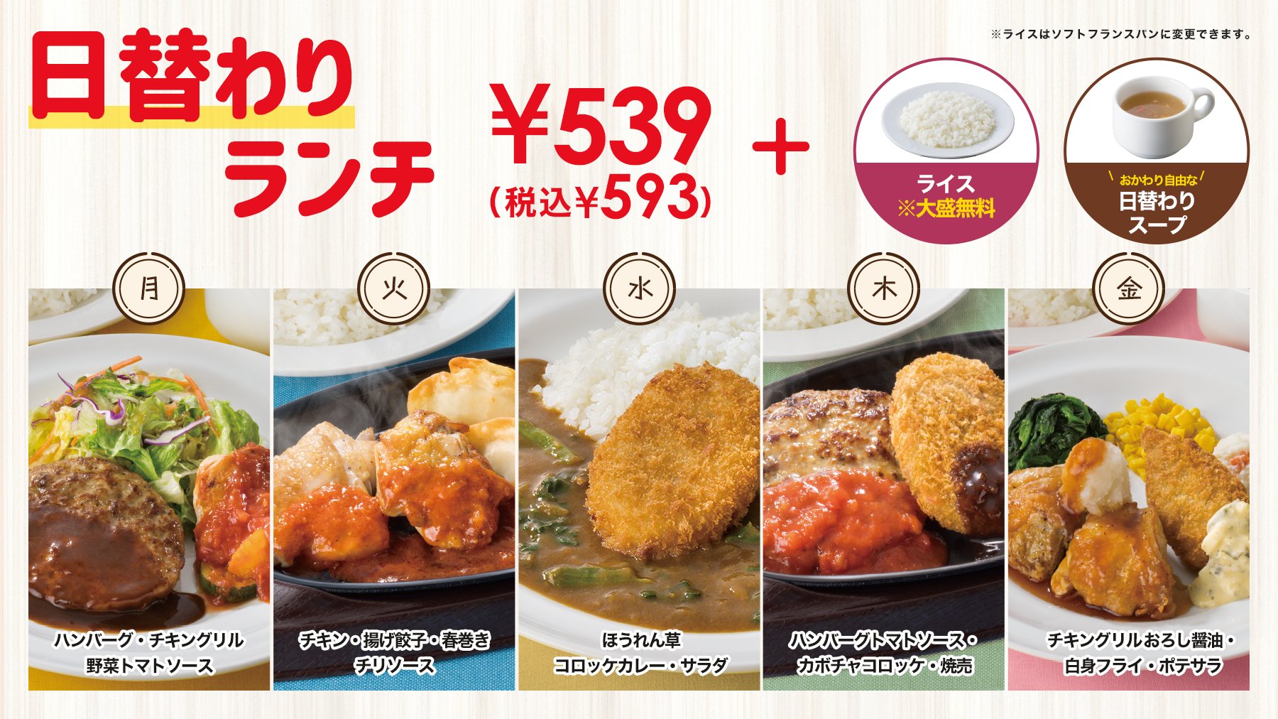 ガスト 日替わり ランチ