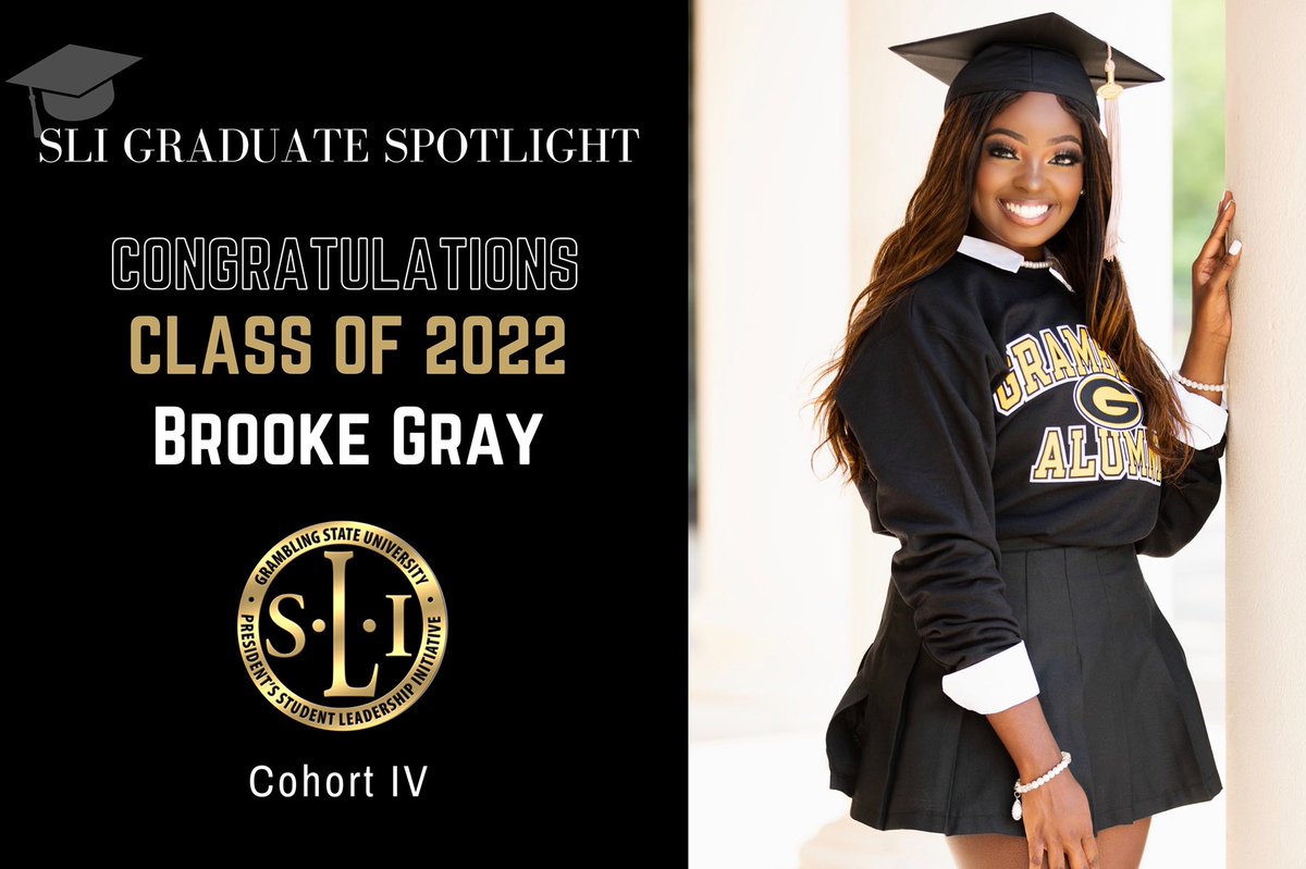 SLI GRAD SPOTLIGHT🎓

Congratulations to Brooke Gray!

Major: Management &amp; Marketing 
Hometown: Sacramento, CA

After graduation, Brooke plans to work in the entertainment industry. Ultimately, she plans to represent musical artists and athletes in public relations &amp; marketing.