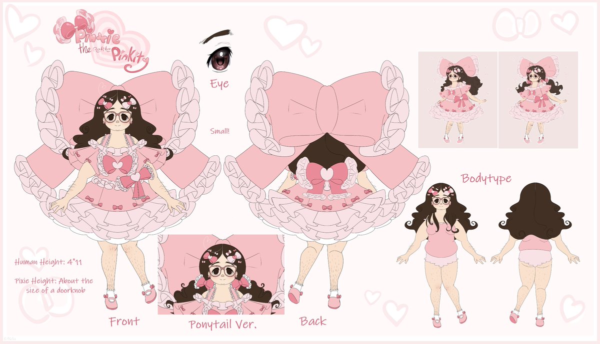 beanbean64's tweet image. woowowooowoo

ref sheet of my vtuber self/literally me-- for general reference purposes, and also for my vtuber rig at some point mayb? yea &amp;lt;3 but really, its just -me- in all my pink frilly glory!! :3 #referencesheet #refsheet #vtubersheet