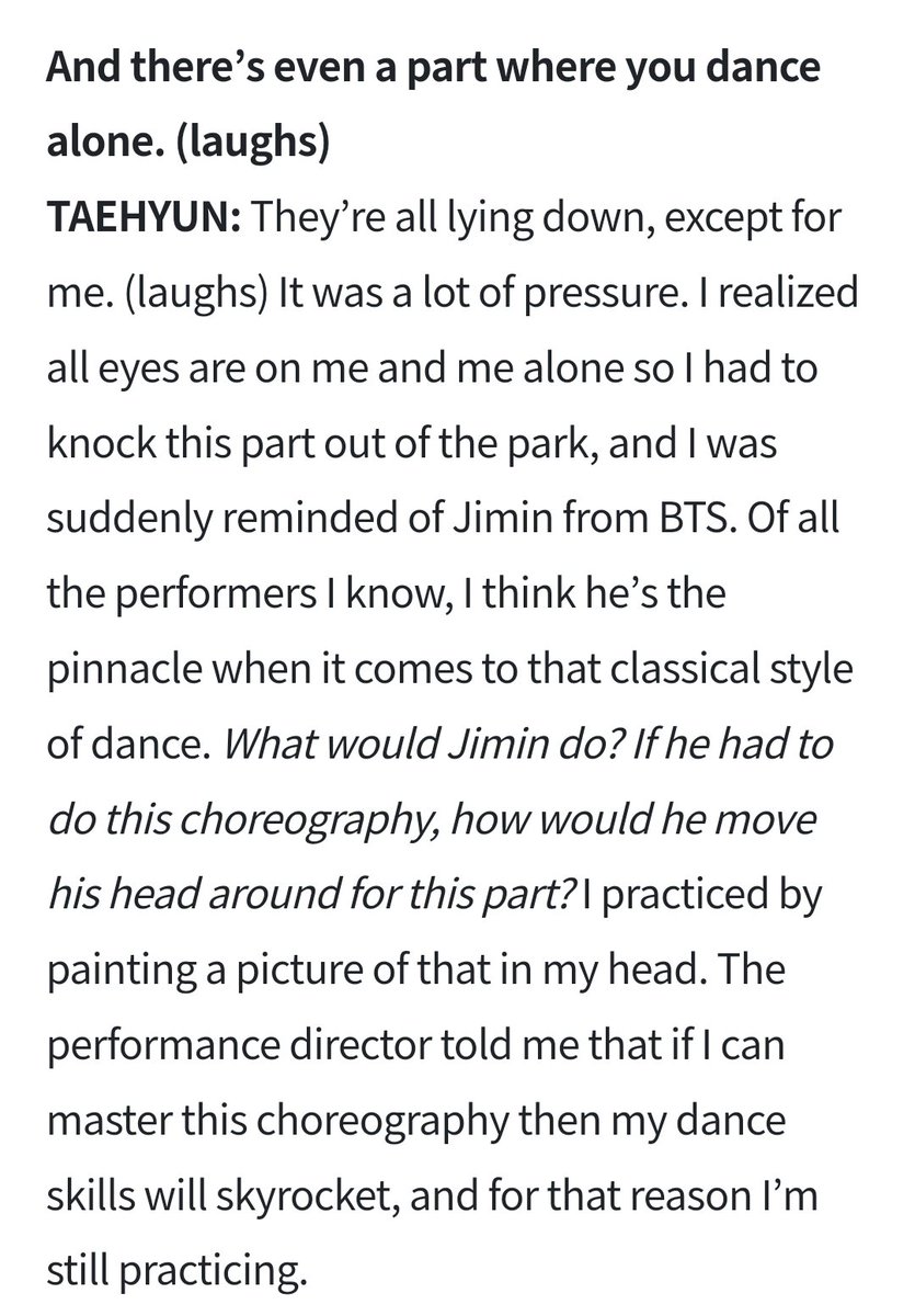 BTSNewsBrasil's tweet photo. 📰 Taehyun do TXT mencionou Jimin como sua inspiração em sua entrevista para a Weverse Magazine

 TAEHYUN:... e de repente me lembrei de Jimin do BTS. De todos os artistas que conheço, acho que ele é o ápice quando se trata desse estilo clássico de dança. O que Jimin faria? 
+ https://t.co/ttnWMoTCs5