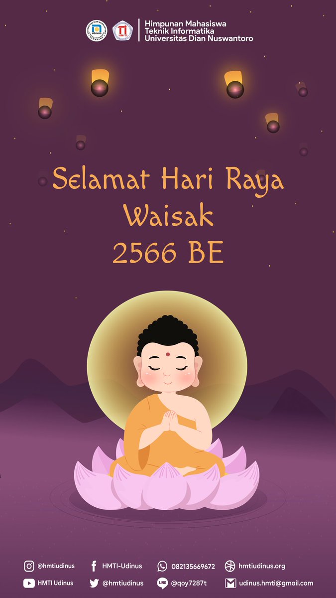 Kami Keluarga Besar Himpunan Mahasiswa Teknik Informatika mengucapkan Selamat Memperingati Hari Raya Waisak 2566 BE 😇

Semoga kita diberi kekuatan untuk menjalani hidup yang lebih baik ✨