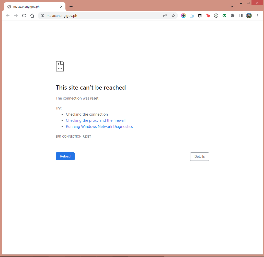 LOOK: Former Presidential Communications Development and Strategic Planning Office Undersecretary Manuel L. Quezon III raises alarm over what appears to be a sudden takedown of the Presidential Museum &amp; Library website (malacanang.gov.ph) | <a href="/jmnualla/">JM Nualla</a>