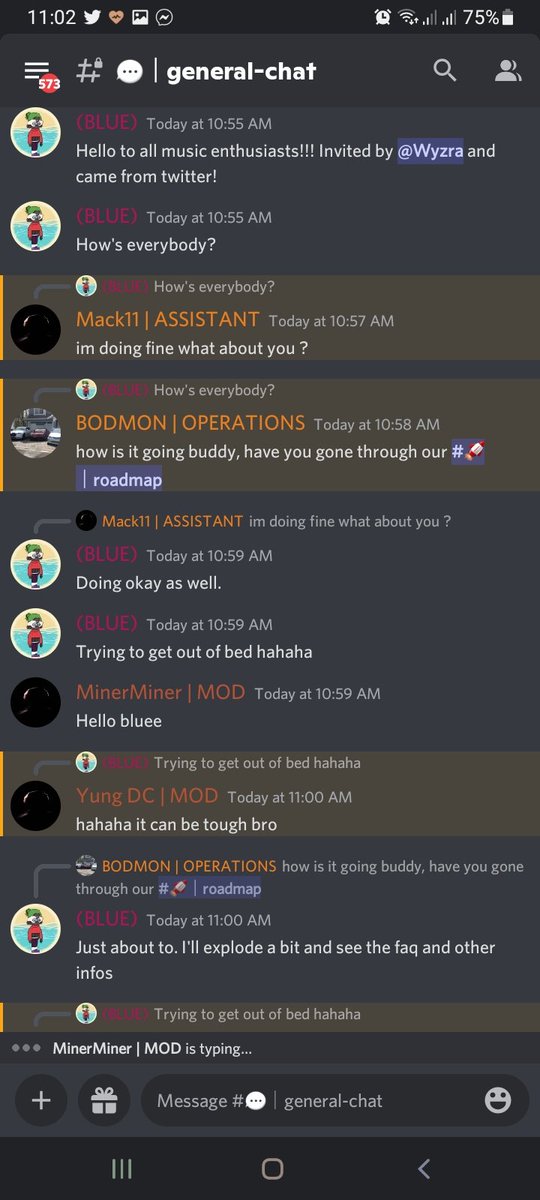 <a href="/studiodawgz/">Studio Dawgz</a> <a href="/WyzNFT/">Wyz</a> Had a lively chat already in your discord. Every admin and mod are nice. I'm OG 😎😎