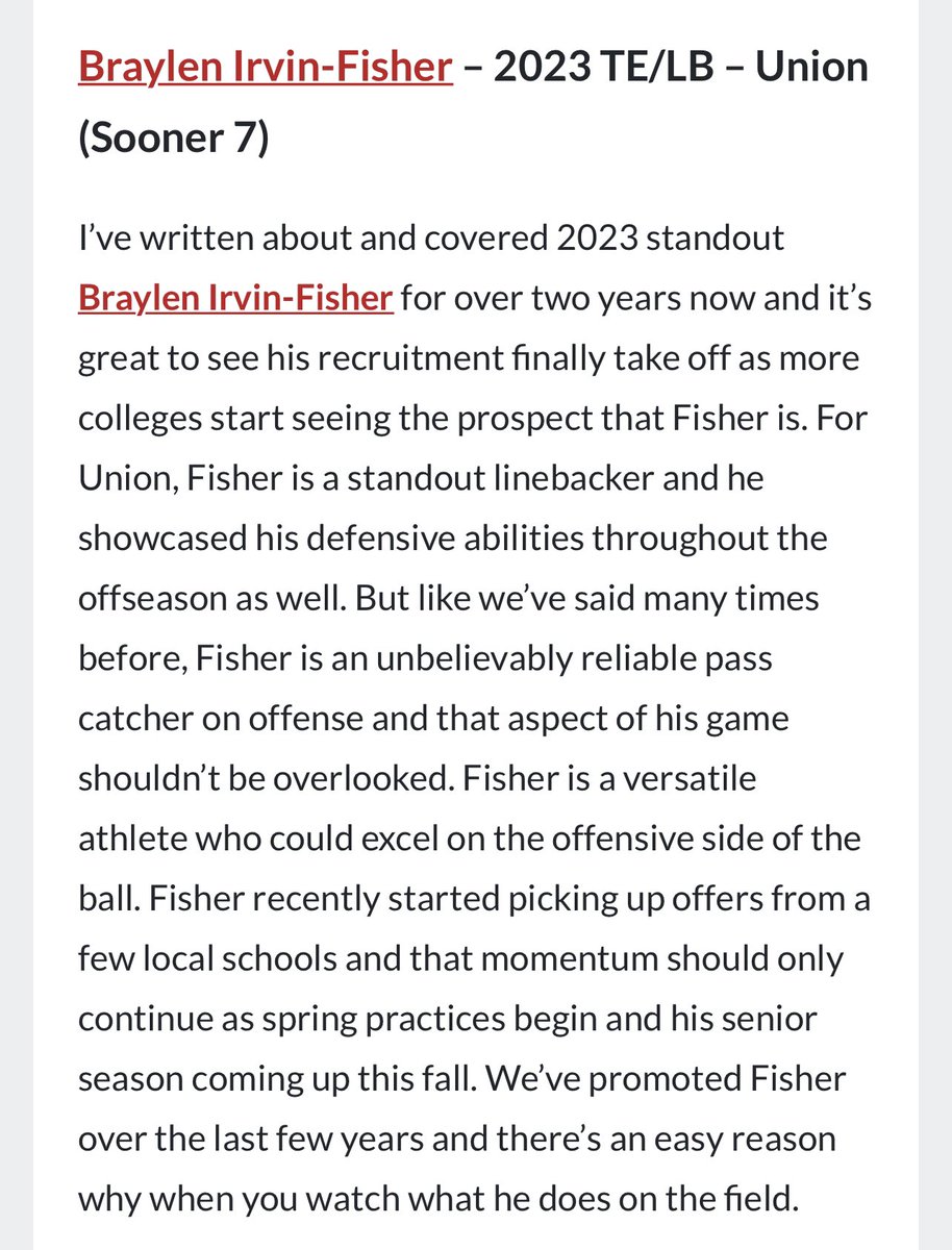 Appreciate all the love and write ups from <a href="/PrepRedzoneOK/">Prep Redzone Oklahoma</a> over the years. My TE highlights are going to be something special this season <a href="/CoachDubMaddox/">Dub Maddox</a> BELIEVE THAT!