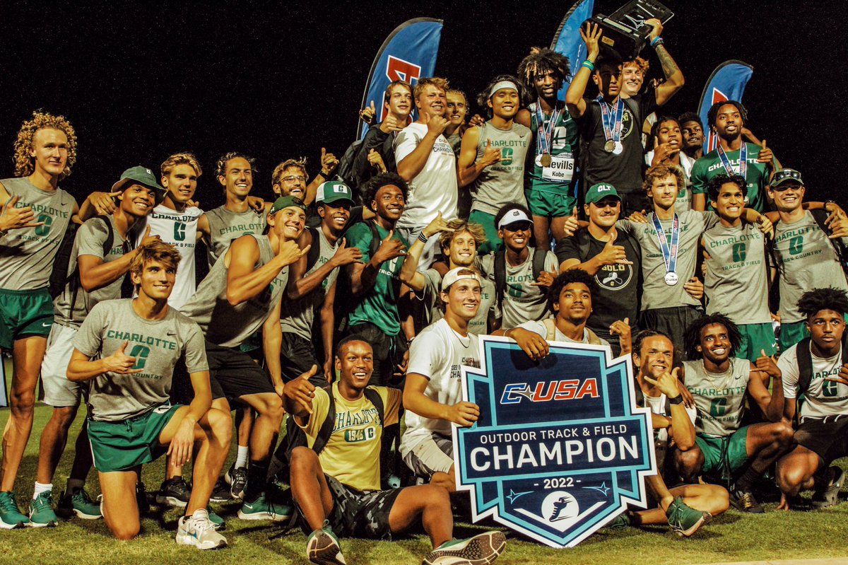 CharlotteTFXC's tweet photo. Presenting your 2022 Conference USA Outdoor Track &amp; Field Men's and Women's team Champions!! 🔥 🏆 🏆 🔥 https://t.co/nbIrXQX2LJ