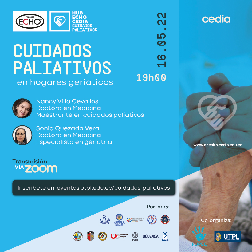 utpl's tweet photo. .@utpl, E-Health by @CEDIAec y #Fupec presentan una nueva sesión de #teleclínica enfocada en técnicas para el cuidado de nuestros adultos mayores a través de #CuidadosPaliativos.
¡Participa y aprende junto a especialistas!
🗓16/mayo 📲Inscripción gratuita: https://t.co/bGKLhoFhHT https://t.co/h6CBTMVdWf