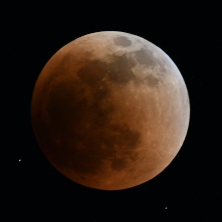 Total lunar eclipse and blood moon, seen from Cowboy Cat Ranch in Mico, TX.