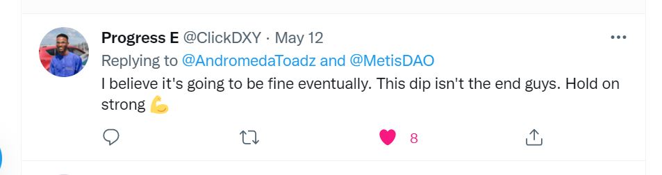 AndromedaToadz's tweet image. Here are the 2 winners of the giveaway 💵

@Waddilove10 I @ClickDXY ⚡️

Thank you to everyone who joined &amp;amp; made this one of the best giveaways/threads ever on @MetisDAO 📈

The numbers, comments &amp;amp; positivity speaks for themselves 💪 

#AndromedaToadz got the best community ✅