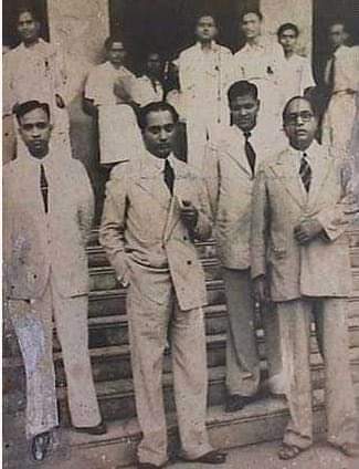 dayakamPR's tweet photo. #HistoryPics: Architect of India's Constitution, Dr #BabaSahebAmbedkar invited the Great Scientist &amp; Architect of India's Nuclear Program Dr #HomiJahangirBhabha at Siddharth College in Mumbai ( 1946 ) to guide the students on the topic "importance of science". https://t.co/lIiZYNMPeY