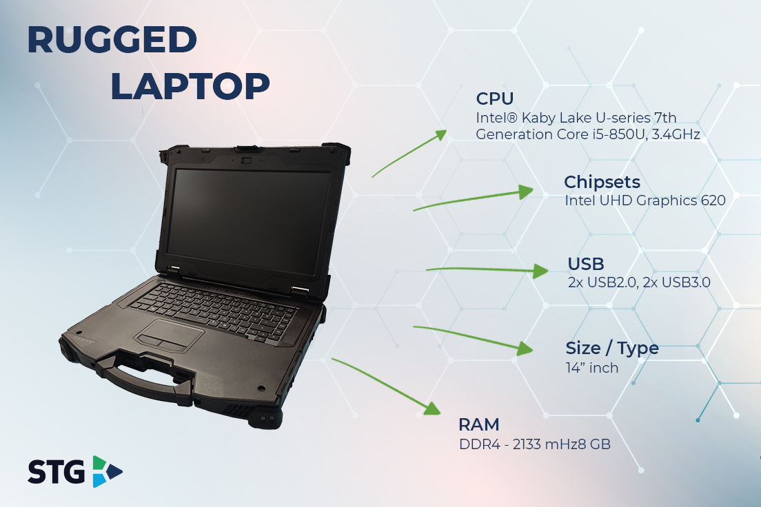 stgmuhendislik's tweet image. STG RUGGED LAPTOP ihtiyaç duyulan özelliklere göre konfigüre edilerek tüm zorlu koşullarda nem, darbe, su, toz, aşırı sıcaklık vb. karşı dayanıklı yapısı ile firmanıza en uygun çözümü sunar. #stgmühendislik #stgengineering #ruggedlaptop